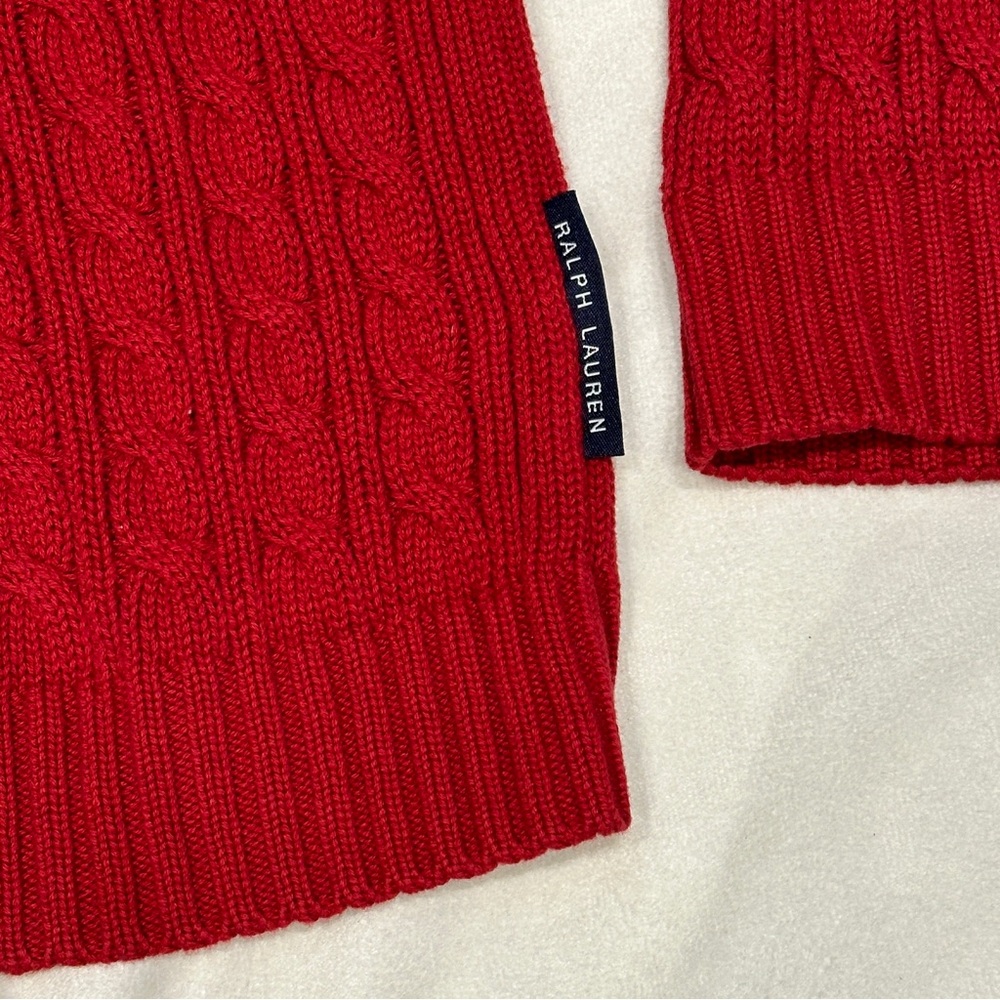 Chaps Ralph Lauren Red Hand Framed Sweater Large - Picture 7 of 8